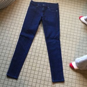 CARMAR Royal blue, snake skin print jeans